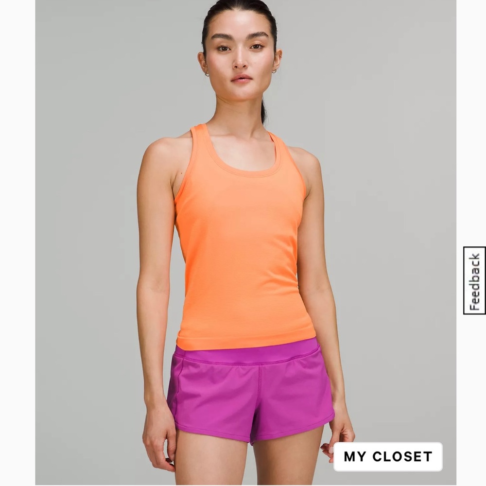 Lululemon swiftly tech race length tank size 10 - orange soda